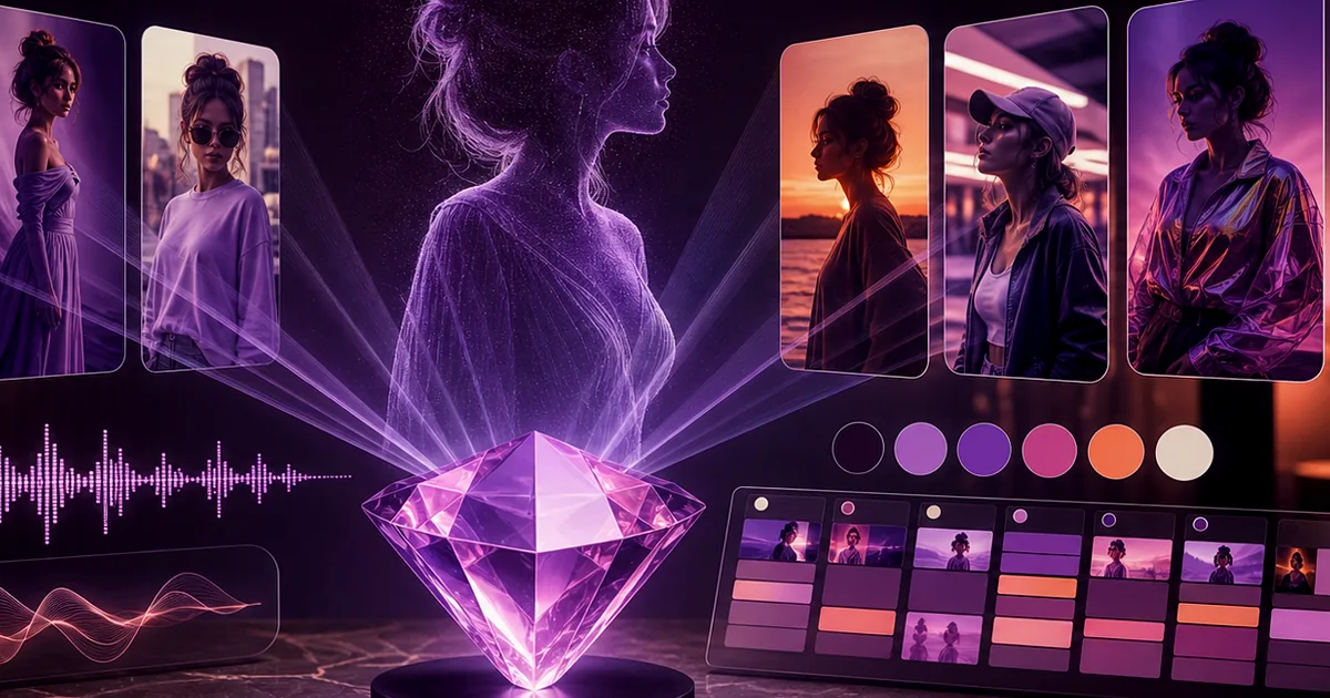 Creator agency AI content stack connecting identity, voice, video, review, and scheduling